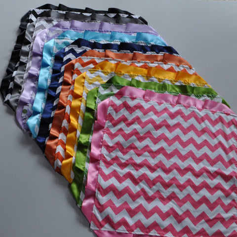 Chevron Cotton Security Blanket With Satin Trim