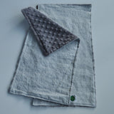 Gray Linen and Minky Burp Cloth 2 Pack