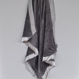 gray minky baby blanket with silver gray satin trim