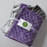 Purple and Gray Satin Minky Baby Blanket