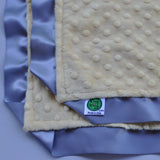 Signature Minky Lovie/ Security Blanket with satin Trim Yellow and Gray