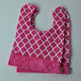 Pink Quatrefoil Baby Bibs