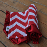 Chevron Minky Luxury Red Lovie/ Security Blanket
