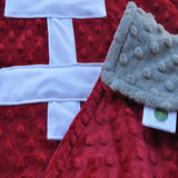 Crimson and Gray Football Baby Blanket
