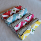 Chevron Minky Burp Cloth Pink backed with Birdseye cotton 2 pack