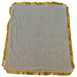 Paisley Minky Baby Blanket Yellow with Satin Trim