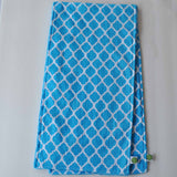 Aqua Quatrefoil Burp Cloth