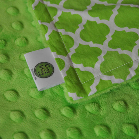Lime Quatrefoil with Lime Minky
