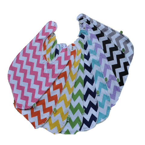 Cotton Chevron Baby Bib Color Options