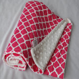 Pink Quatrefoil Baby Blanket