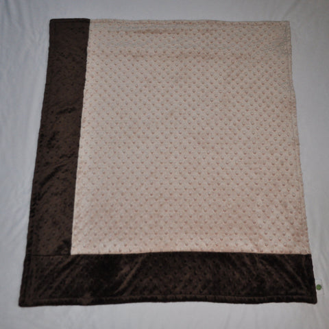 Tan and Brown Minky Blanket