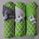 Lime Green Quatrefoil Baby Blanket