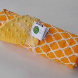 Yellow lattice print with mango yellow minky