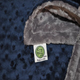 Navy Blue and Charcoal Gray Minky Blanket