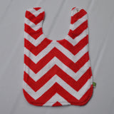 Chevron Minky Red Bib
