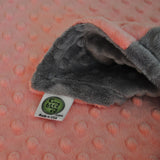 Coral/ Gray Minky Blanket