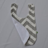 Gray Chevron Minky Bib