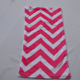 Chevron Minky Burp Cloth Pink backed with Birdseye cotton 2 pack