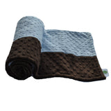 Signature Minky Baby Blanket Brown and Blue