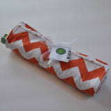 Orange and White Chevron Burp Cloth 2 Pack