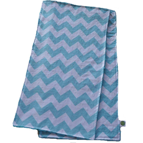 Aqua Chevron Burp Cloth