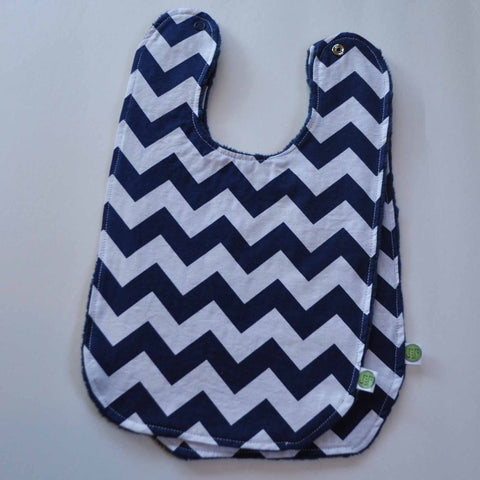 Navy Blue Chevron Baby Bib