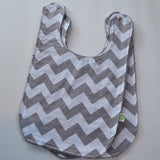 Gray Chevron Baby Bib