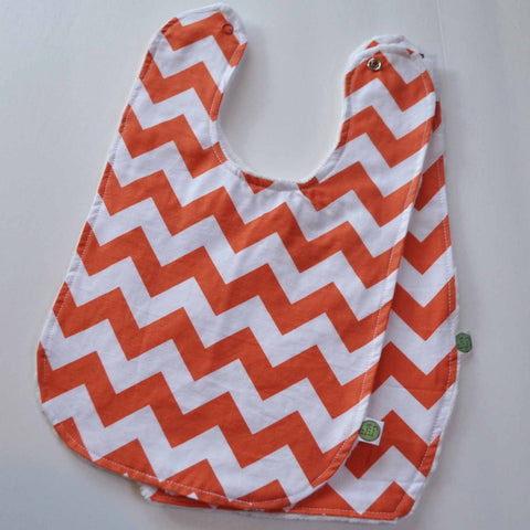 Orange Chevron Baby Bib