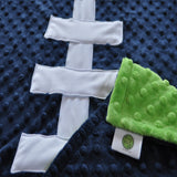 Navy and Lime Football Blanket