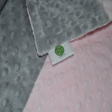Pastel Pink and Gray Minky Baby Blanket