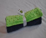 Baby Gift Set Starter Pack... Includes Baby Blanket, Lovie, and 2 burp cloths (Navy Blue and Lime)