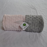 Signature Minky Baby Blanket Pastel Pink and Gray
