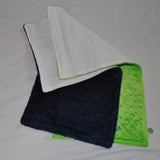 Navy Blue and Lime Green Burp Cloths
