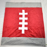 Crimson and Gray Football Baby Blanket