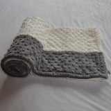 Cream and Gray Baby Blanket