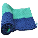 Navy Blue and Green Minky Blanket