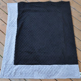 Signature Minky Baby Blanket Sports Color Black and Silver