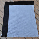 Signature Minky Baby Blanket Sports Color Black and Silver