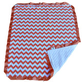 Orange Chevron Blanket With Satin Trim