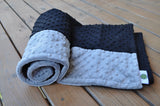 Signature Minky Baby Blanket Sports Color Black and Silver