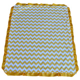 Bright Yellow Chevron Blanket with Trim