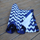 Navy Blue Chevron Blanket