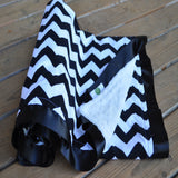 Black and White Satin Blanket