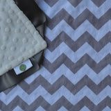 Gray Chevron Blanket with Trim