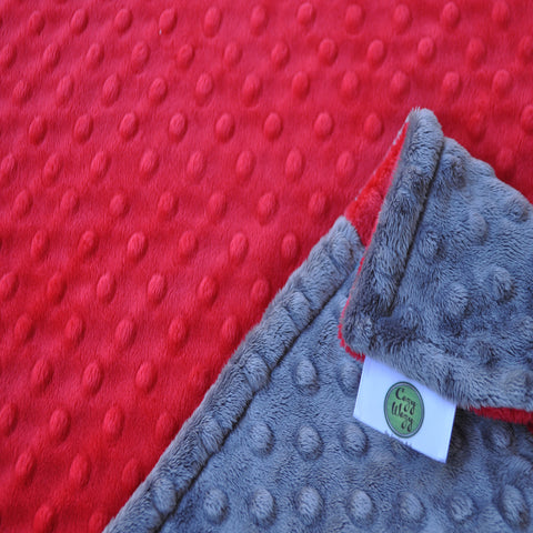Red and Gray Baby Blanket