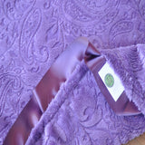 Purple Paisley Blanket with Trim