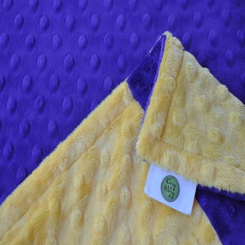 Signature Minky Baby Blanket Sports Purple and Yellow
