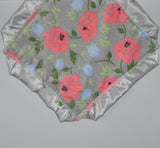 Floral Print Minky Lovie Sized Baby Blanket