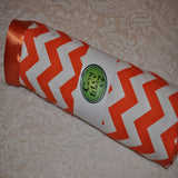 Satin Trim Chevron Baby Blanket in Orange