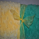 Signature Minky Baby Blanket Sports Green and Golden Yellow